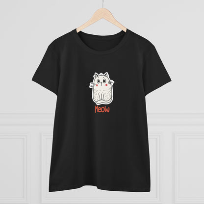 Loki The Cat. Meow. Women's Midweight Cotton Tee