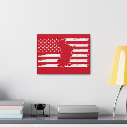 Charlie The American Flag Dog. Canvas Gallery Wraps