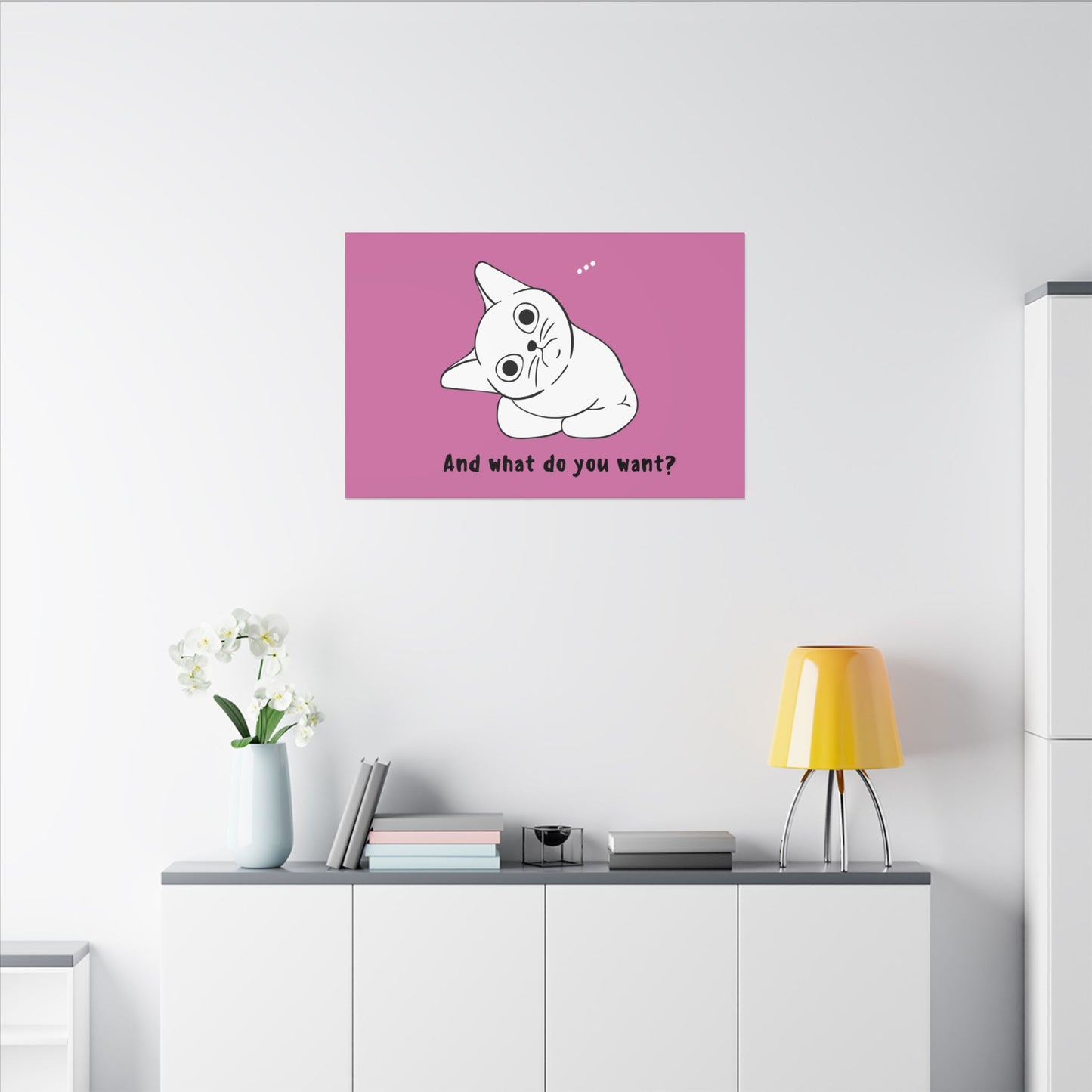 Canvas Print - Cute but Vexing Cat Wondering What You Want