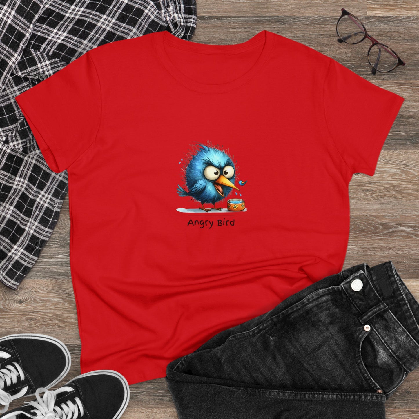 Angry bird. Women's Midweight Cotton Tee