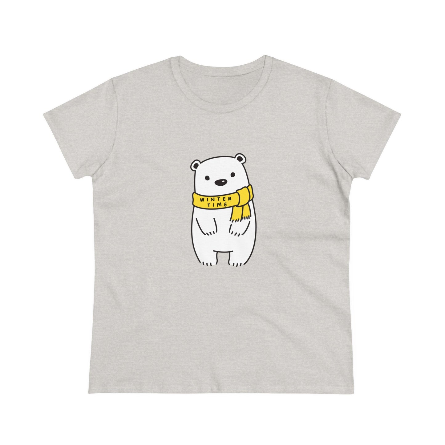 Winter Time BK Bear. .  Women's Midweight Cotton Tee