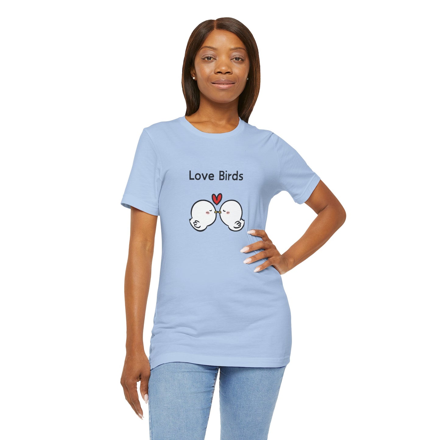 Love Birds Boyfriend T Graphic. Unisex Jersey Short Sleeve Tee