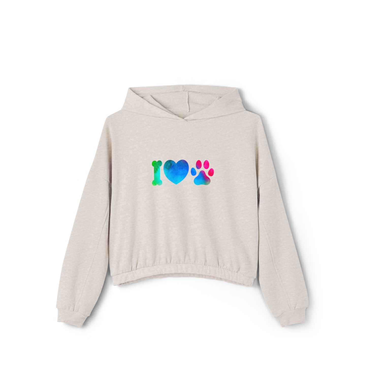 I Heart Paws. Women's Cinched Bottom Hoodie