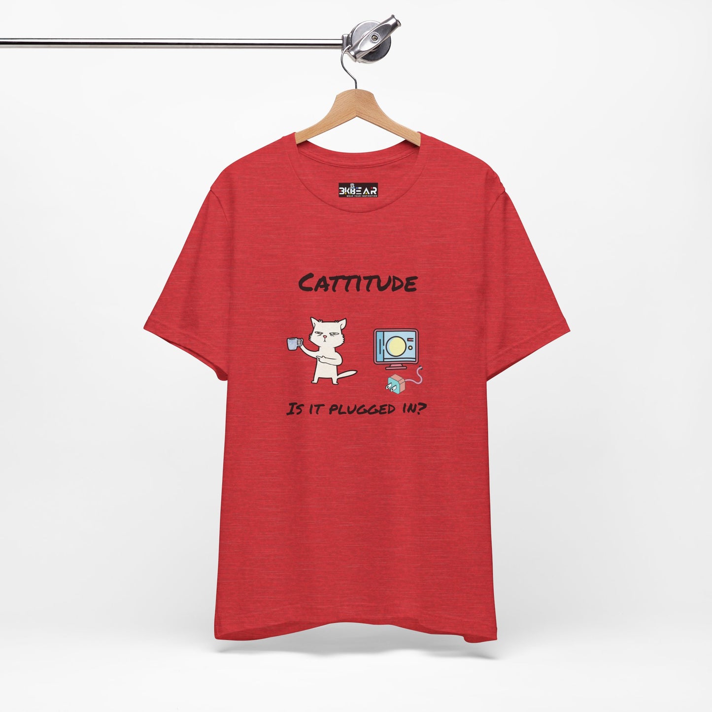 Cattitude, Is it plugged In, Unisex Jersey Short Sleeve Tee