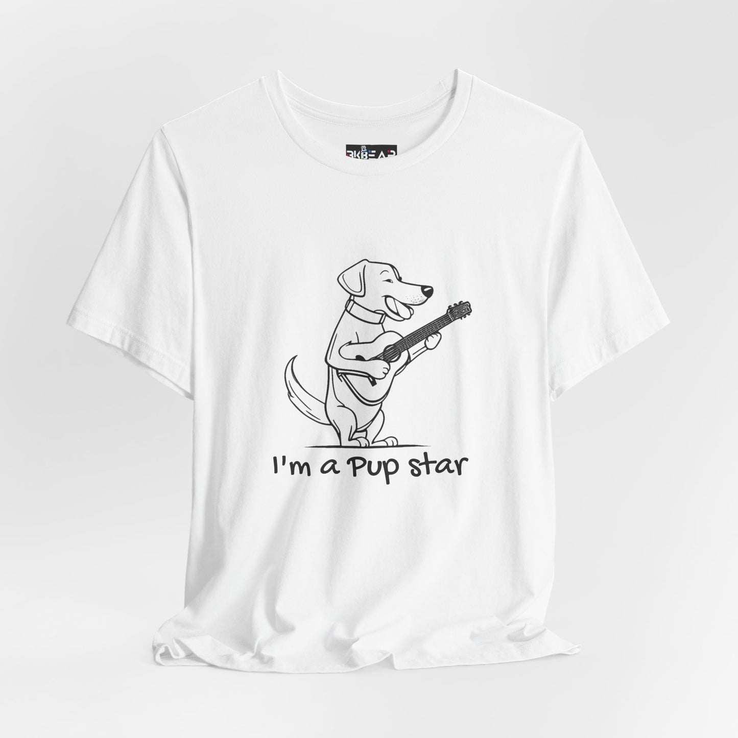 Dog With a Guitar. I'm a Pup Star. Unisex Jersey Short Sleeve Tee