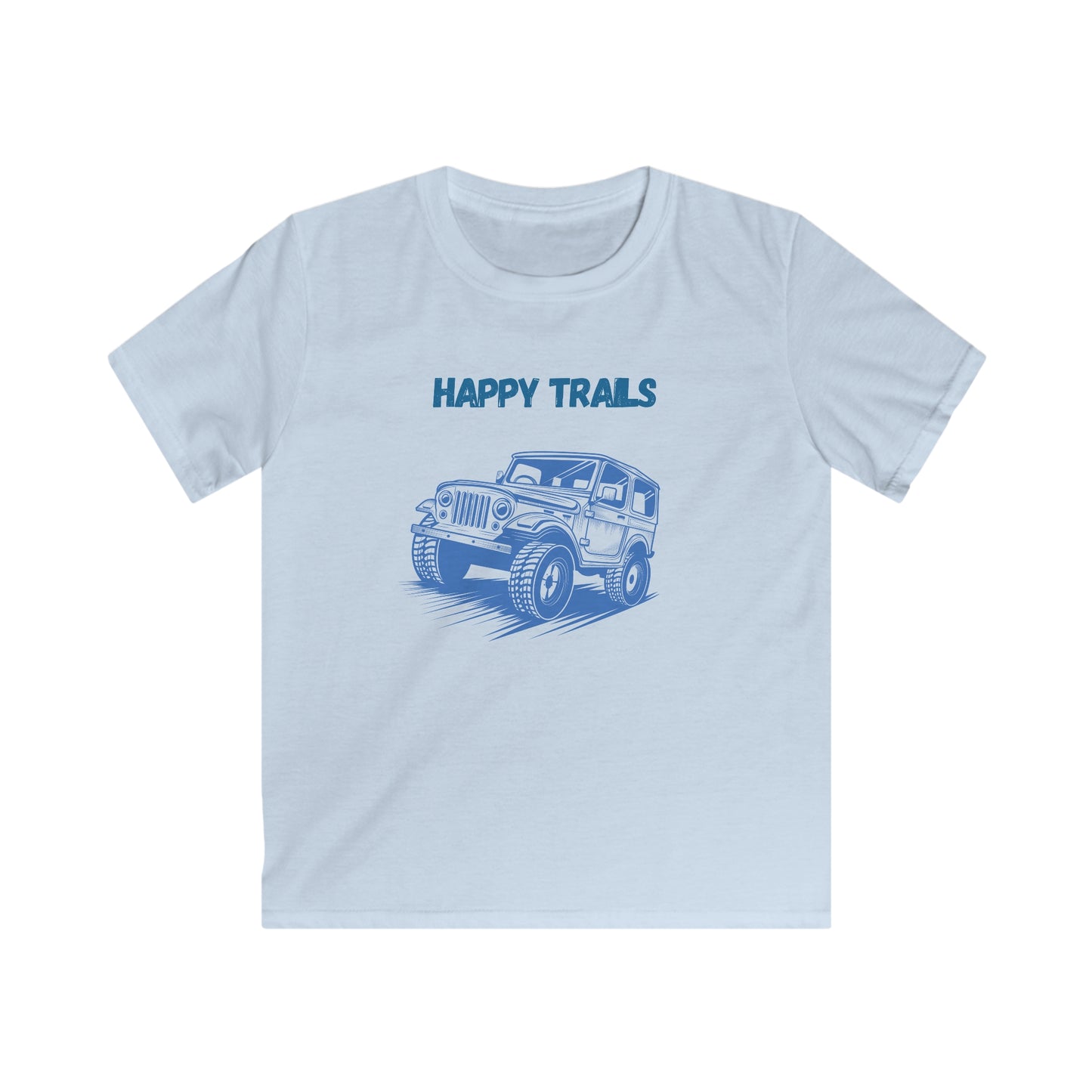 Exploring Happy Trails In a Jeep.  Kids Softstyle Tee