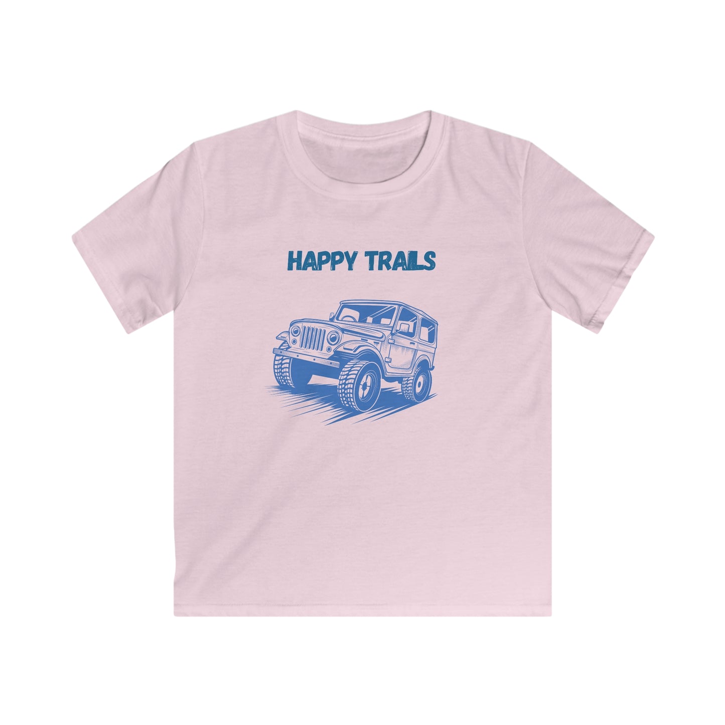 Exploring Happy Trails In a Jeep.  Kids Softstyle Tee