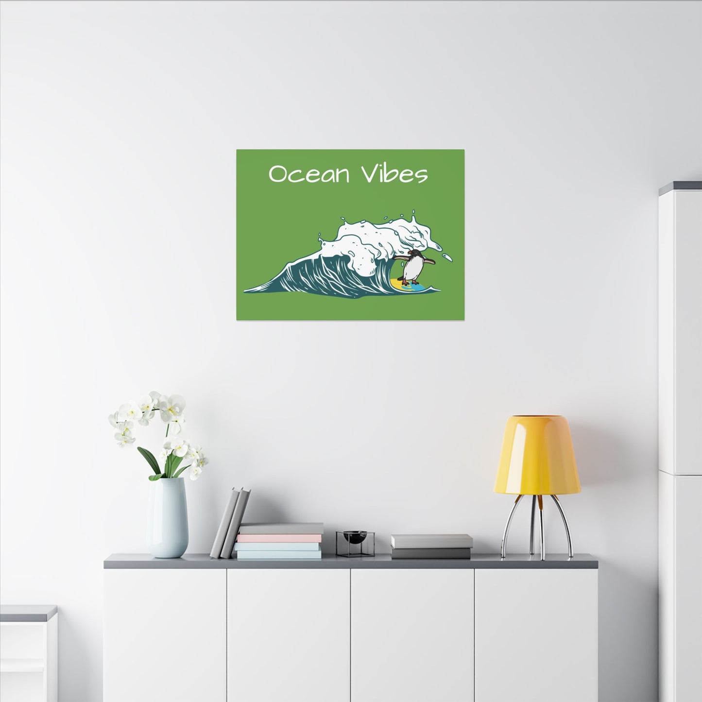 Ocean Vibes. Green Canvas Gallery Wraps