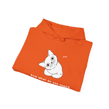 Vexing Cat Wondering What You Want.  Unisex Hooded Sweatshirt.