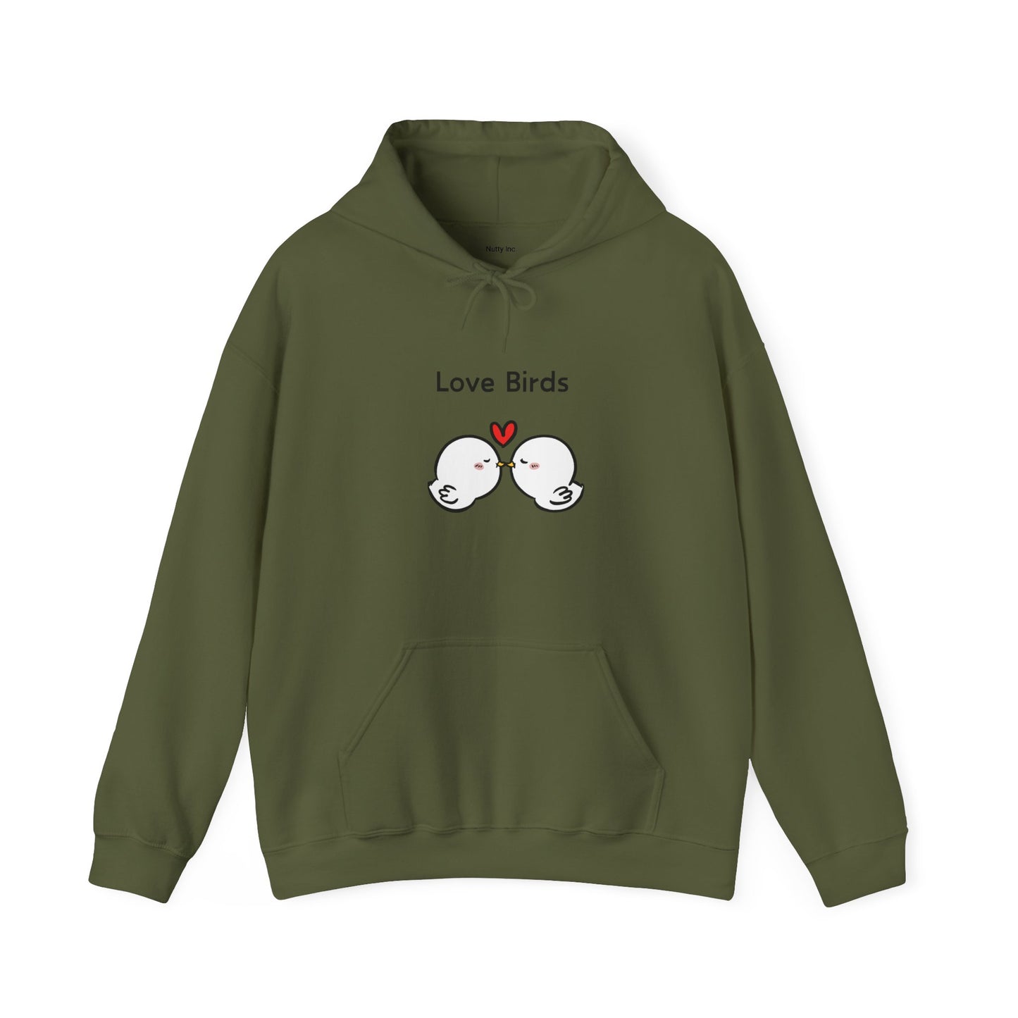 White Canary Love Birds. Unisex Hooded Sweatshirt.