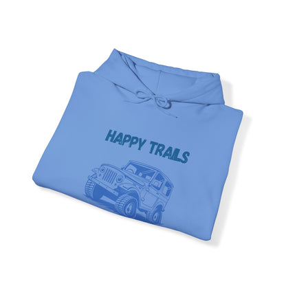 Exploring Happy Trails In a Jeep. Unisex Hooded Sweatshirt.