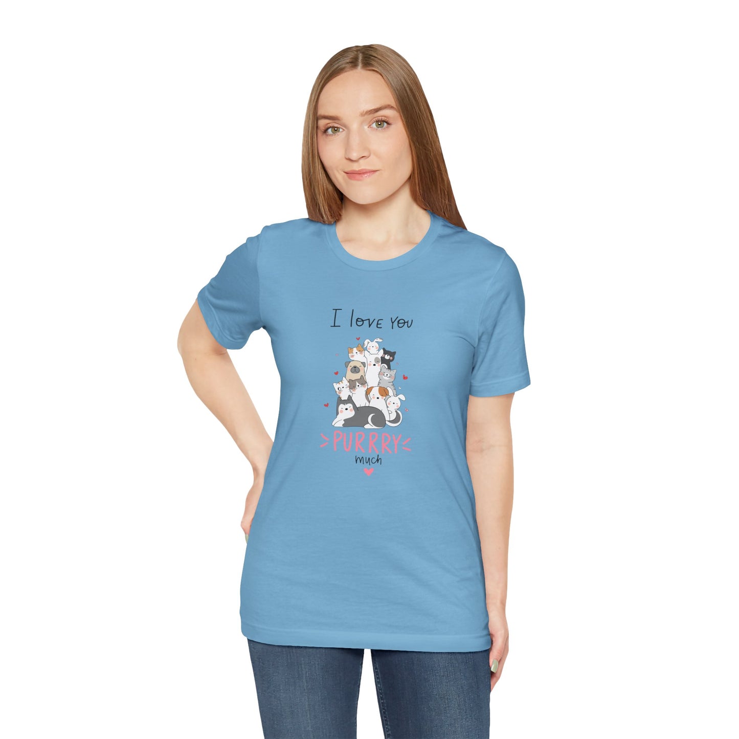 Adorable Animals that Love You Purry Much. Unisex Jersey Short Sleeve Tee