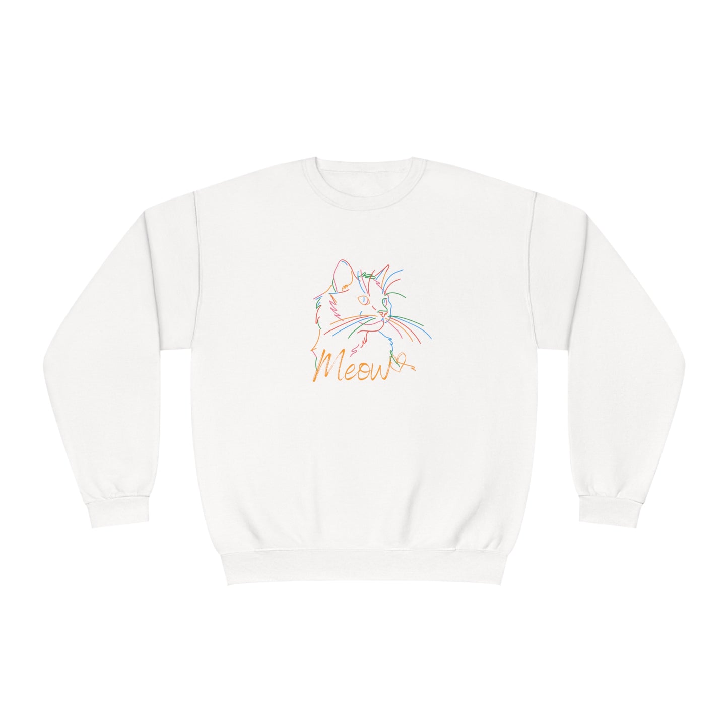 Meow. Cat with purrty color outlines. Unisex NuBlend® Crewneck Sweatshirt