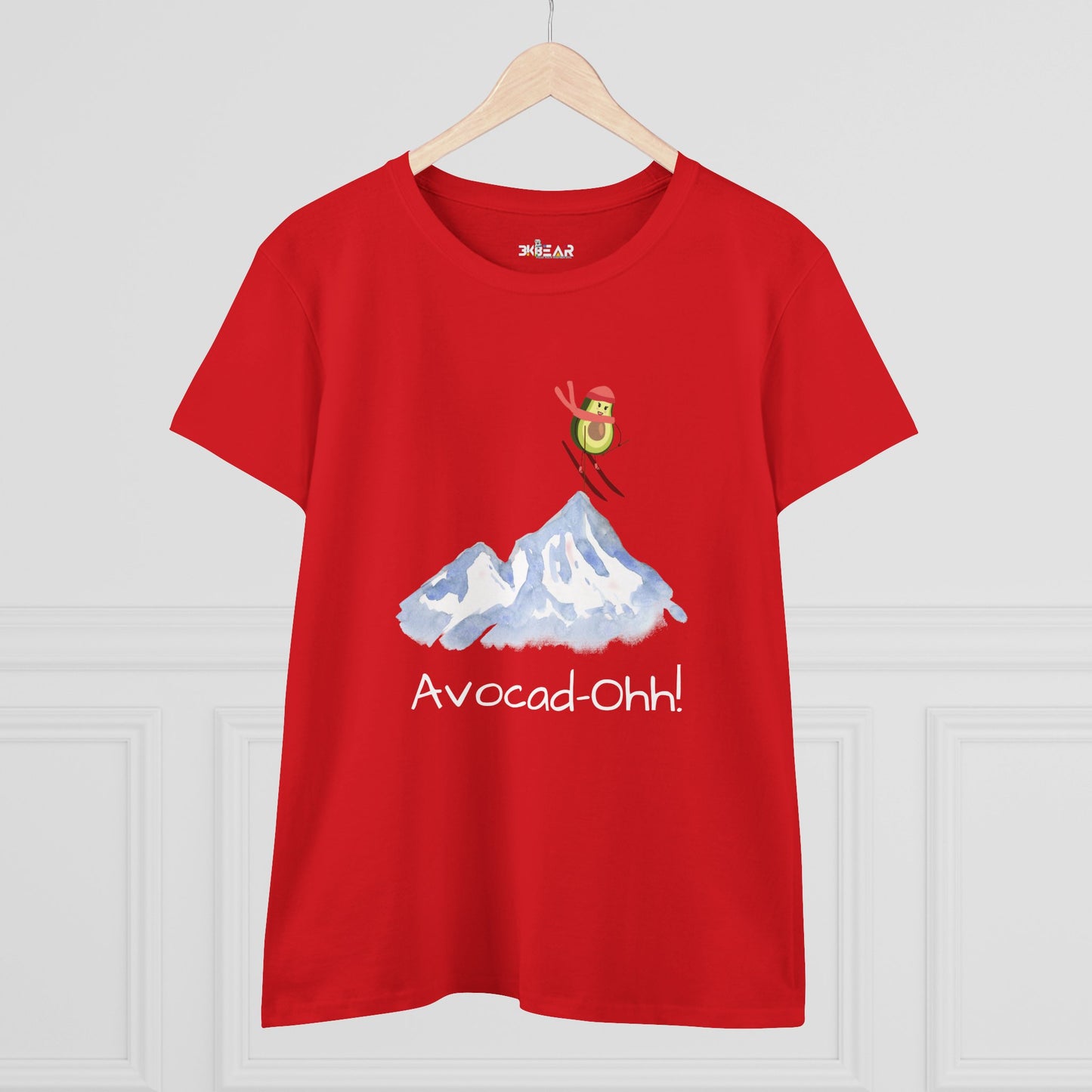 “Avocad‑Ohh” Women’s Avocado Graphic Tee – Midweight Cotton Shirt