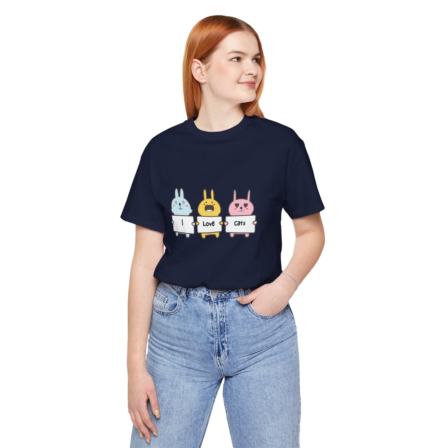 I Love Cats. Women's Unisex Jersey Short Sleeve Tee