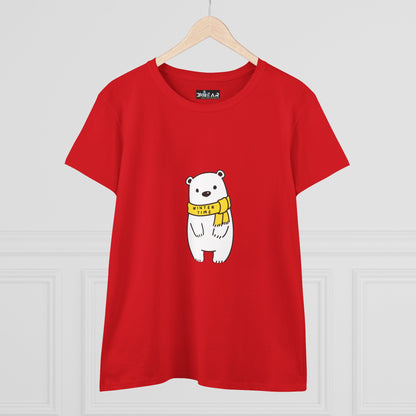 Winter Time BK Bear. .  Women's Midweight Cotton Tee