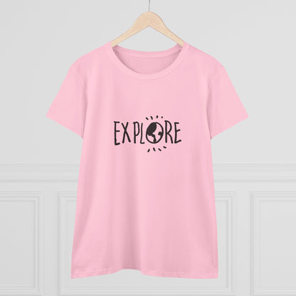 Explore. Women's Midweight Cotton Tee