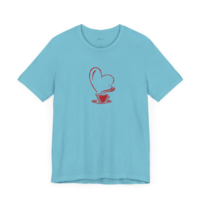 I Heart Coffee. Red. Unisex Jersey Short Sleeve Tee