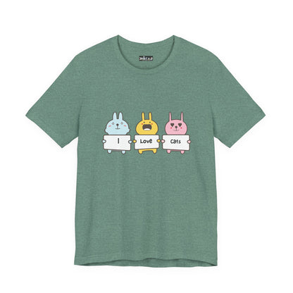 I Love Cats. Women's Unisex Jersey Short Sleeve Tee