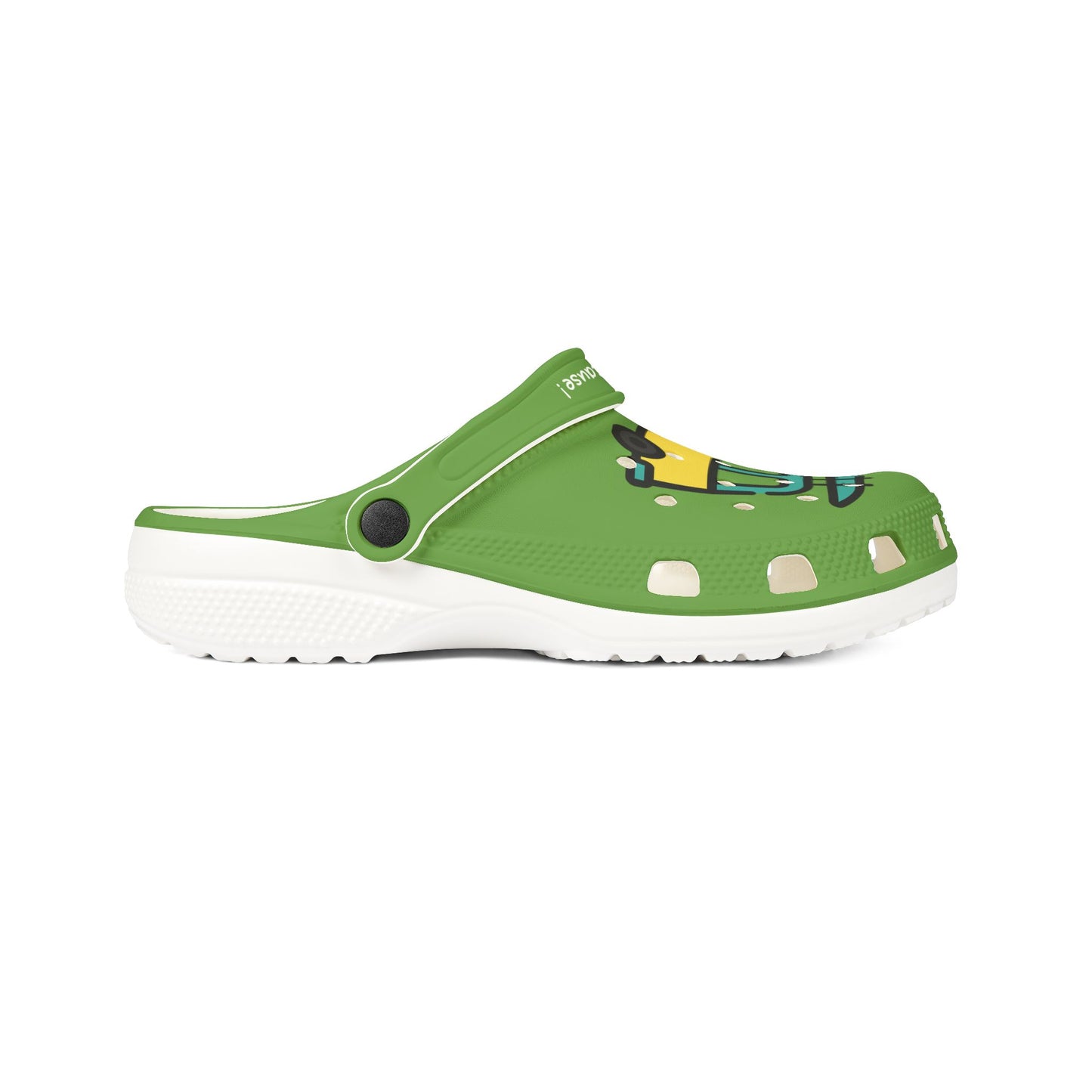Summer Vibing Van Lite Green Rubber Clogs For Men