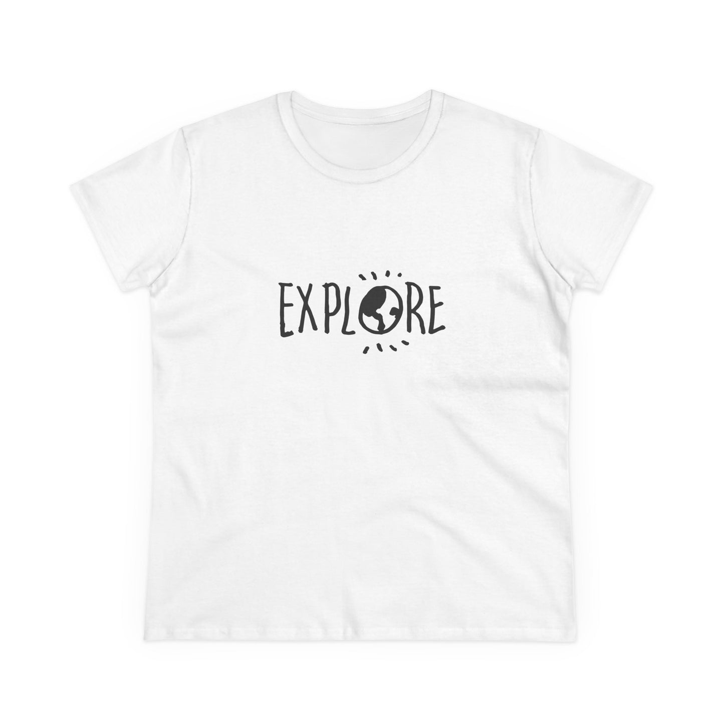 Explore. Women's Midweight Cotton Tee