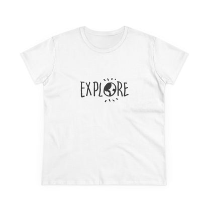 Explore. Women's Midweight Cotton Tee