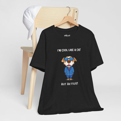 Chuck The Cool Dog. Unisex Jersey Short Sleeve Tee
