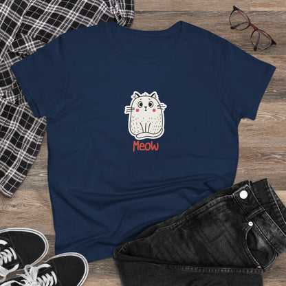 Loki The Cat. Meow. Women's Midweight Cotton Tee