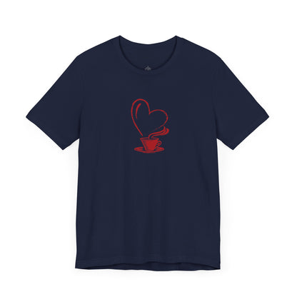 I Heart Coffee. Red. Unisex Jersey Short Sleeve Tee