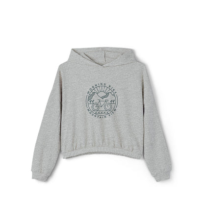 Morning Bike Mountain View. Women's Cinched Bottom Hoodie