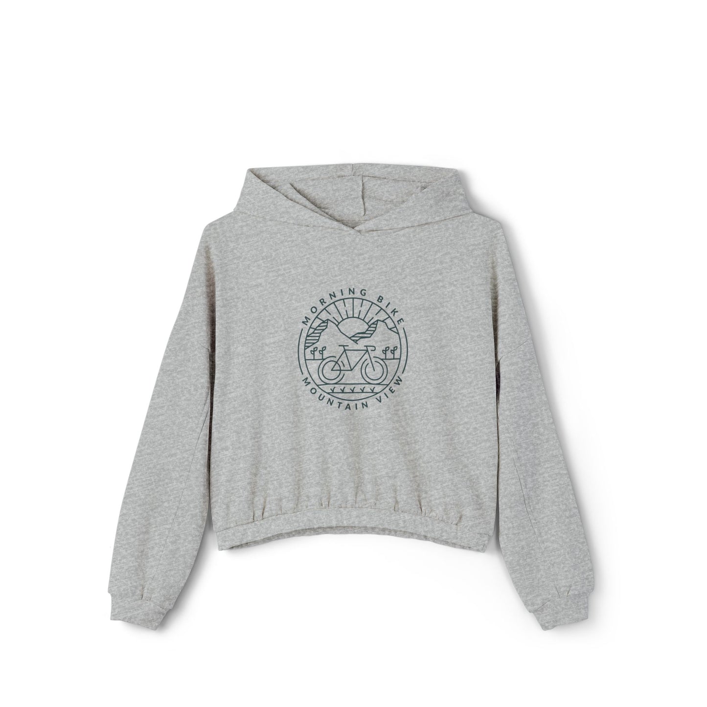 Morning Bike Mountain View. Women's Cinched Bottom Hoodie