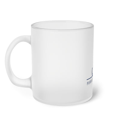 Purrfectly Pawsome Dog an Cat Silhouette. Frosted Glass Mug