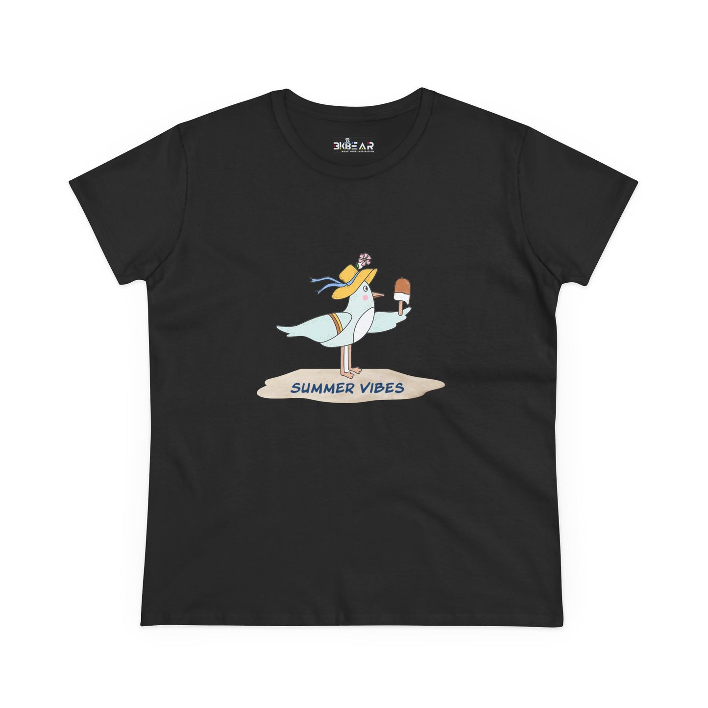 Regal Seagull Summer Vibes. Women's Midweight Cotton Tee