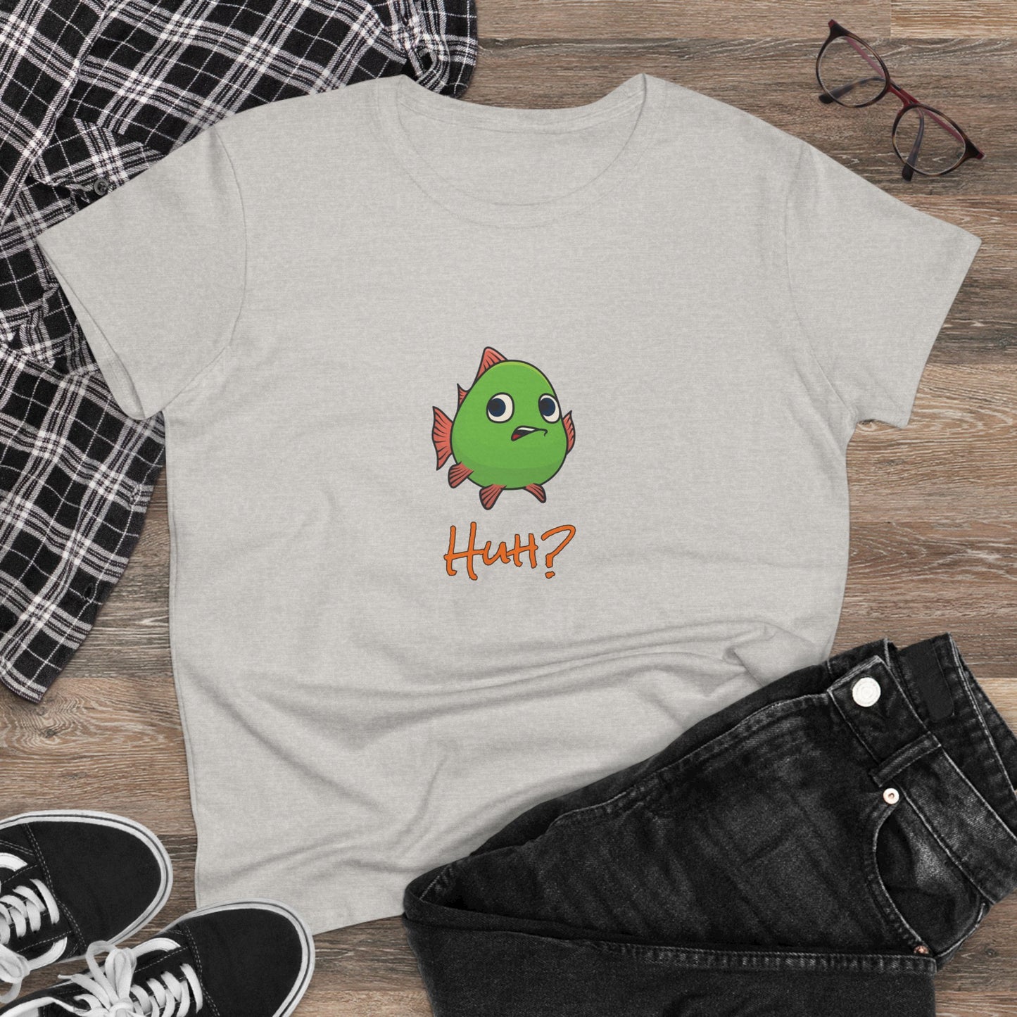 Fish In Total Disbelief. Women's Midweight Cotton Tee