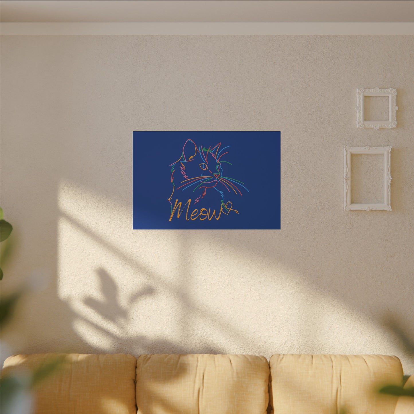 Meow. Cat with Purrty Color Outlines. Canvas Gallery Wraps