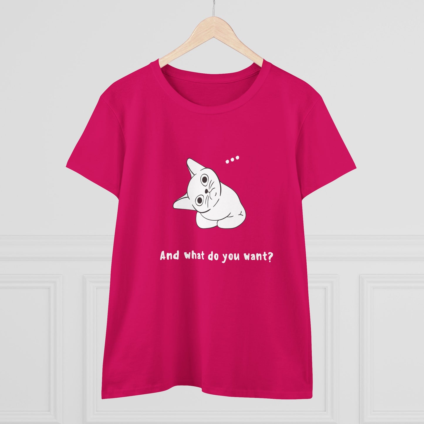 Vexing Cat Wondering What You Want. Women's Midweight Cotton Tee