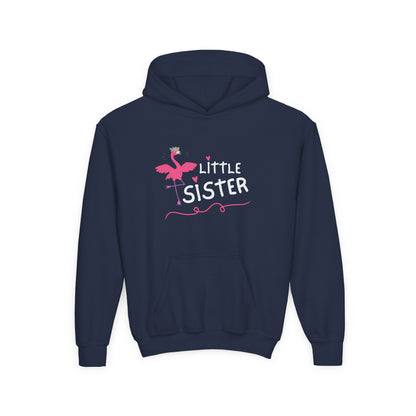 Adorable Little Sister Flamingo. Kids Hoodie