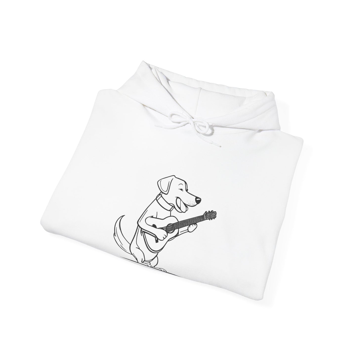 Dog With a Guitar. I'm a Pup Star. Unisex Hooded Sweatshirt.