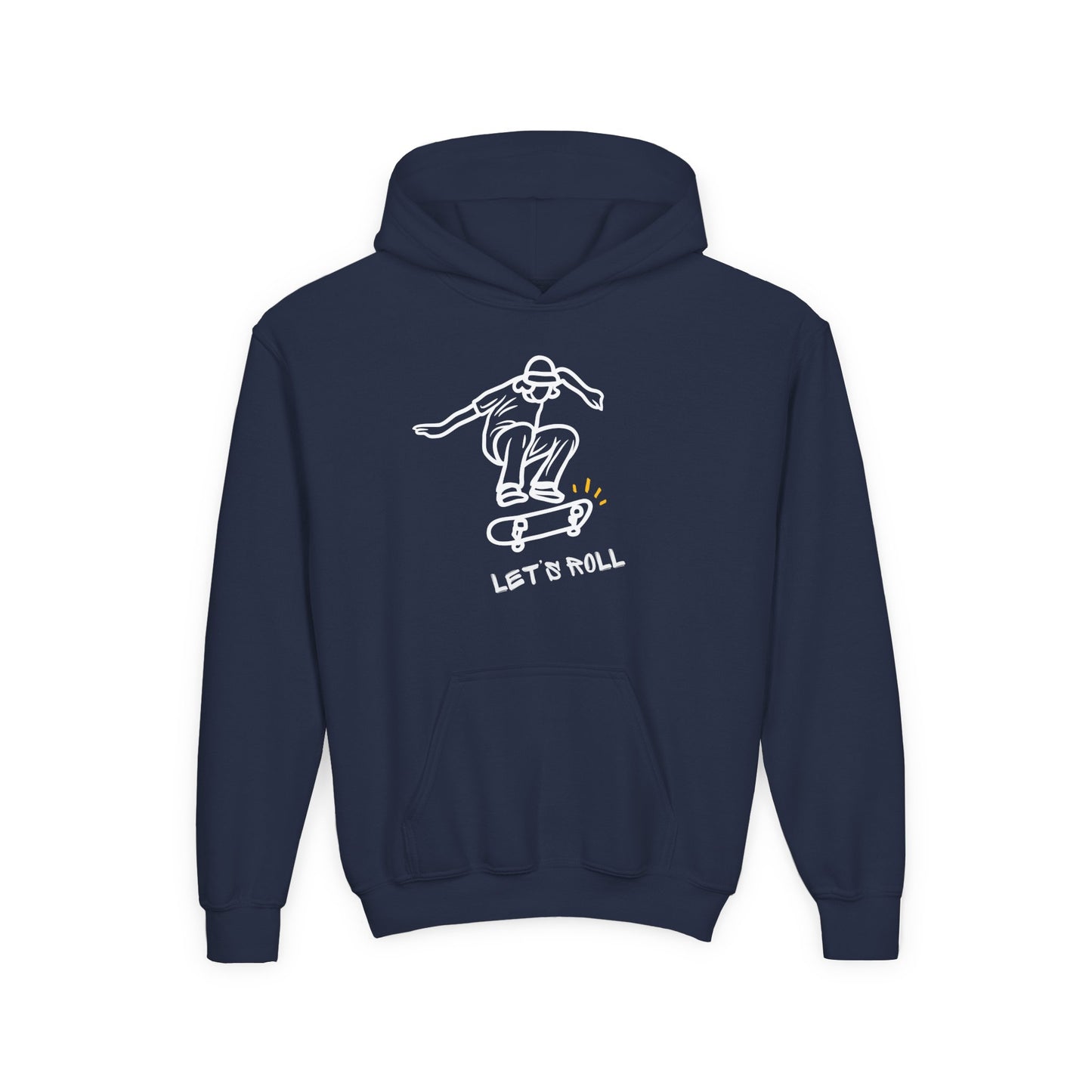 Let's Roll Skateboarder. Kids Hoodie