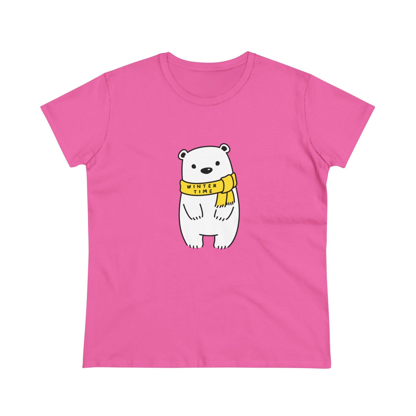 Winter Time BK Bear. .  Women's Midweight Cotton Tee