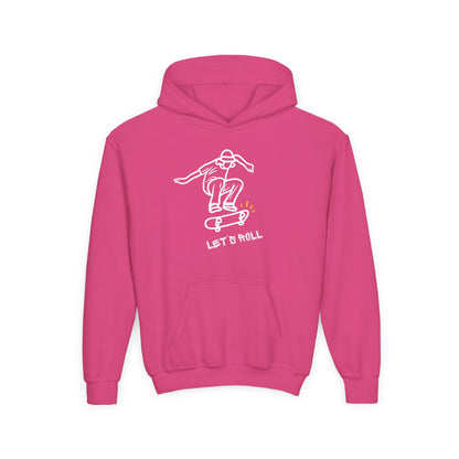 Let's Roll Skateboarder. Kids Hoodie