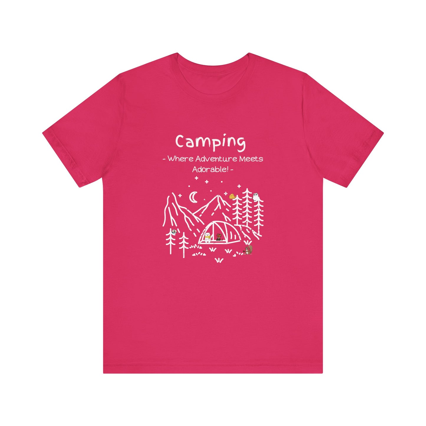 Camping. Where Adventure Meets Adorable.  Unisex Short Sleeve Tee