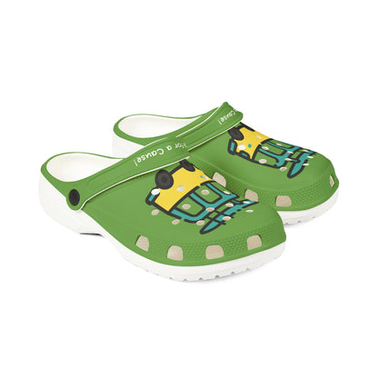 Summer Vibing Van Lite Green Rubber Clogs For Men