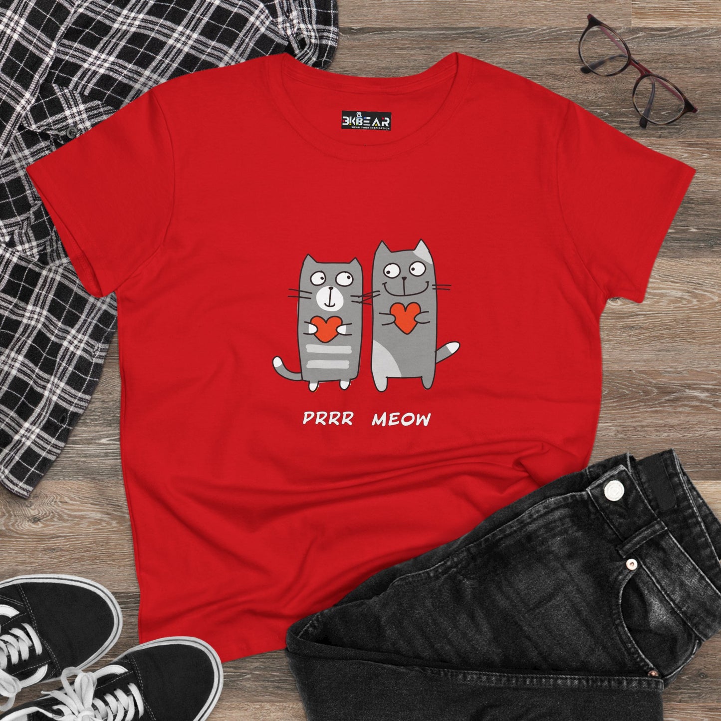 Happy Cat's. Prrr Meow. Women's Midweight Cotton Tee