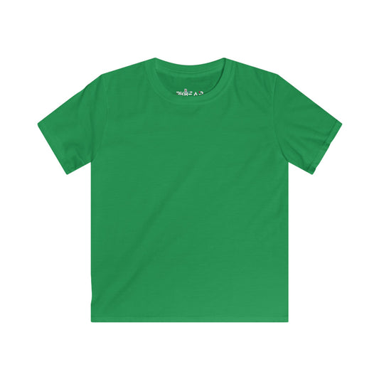 Solid Green. Kids Softstyle Tee