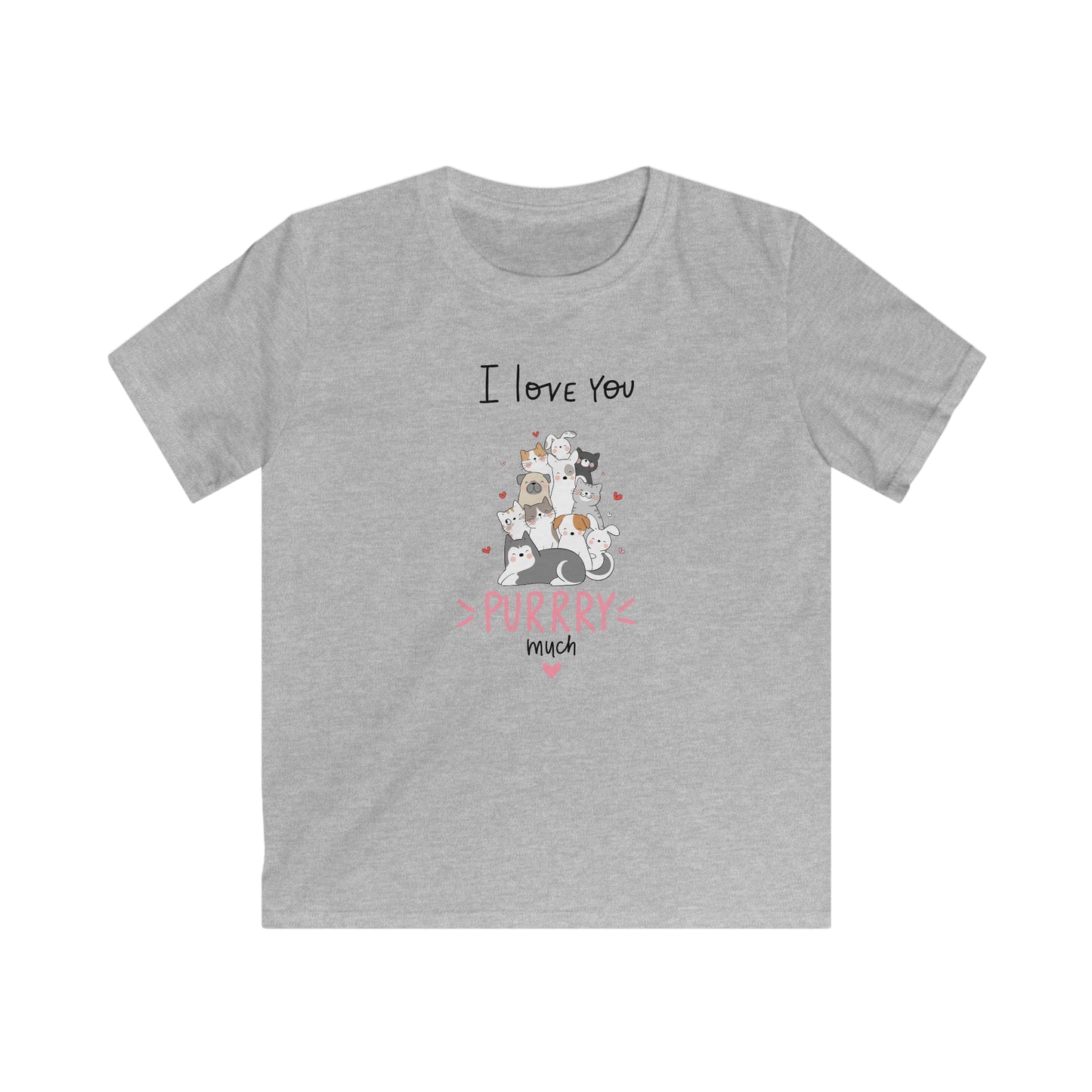 Adorable Animals that Love You Purry Much. Kids Softstyle Tee