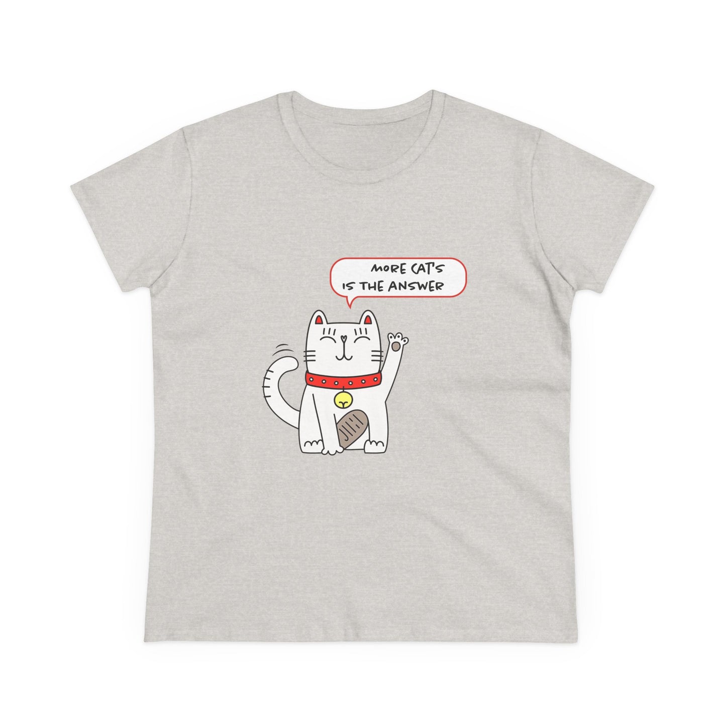 Oliver Says More Cats Is The Answer. Women's Midweight Cotton Tee