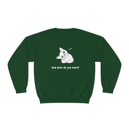 Vexing Cat Wondering What You Want. Unisex NuBlend® Crewneck Sweatshirt