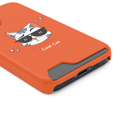 Cool Cat. Phone Case With Card Holder