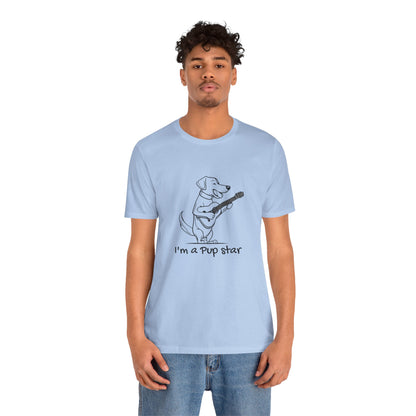 Dog With a Guitar. I'm a Pup Star. Unisex Jersey Short Sleeve Tee